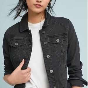 Pilcro and the Letterpress Stretch Black Denim Jacket